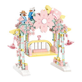 3D конструктор набір будівельних блоків LOZ 1126 квіткові гойдалки 626 деталей пластиковий