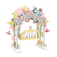 3D конструктор набір будівельних блоків LOZ 1126 квіткові гойдалки 626 деталей пластиковий, фото 3