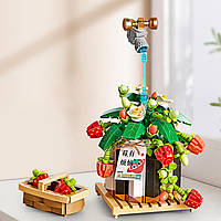 3D конструктор набір будівельних блоків LOZ 1284 полуниця в горщику 686 деталей пластиковий, фото 2