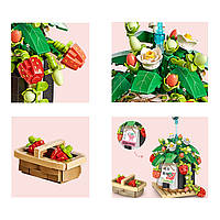 3D конструктор набір будівельних блоків LOZ 1284 полуниця в горщику 686 деталей пластиковий, фото 3