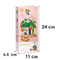 3D конструктор набір будівельних блоків LOZ 1284 полуниця в горщику 686 деталей пластиковий, фото 4