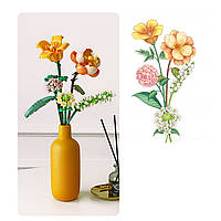 3D конструктор набір будівельних блоків LOZ 1658 гібіскус лілія ромашка гортензія 456 деталей, фото 2