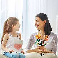 3D конструктор набір будівельних блоків LOZ 1658 гібіскус лілія ромашка гортензія 456 деталей, фото 4