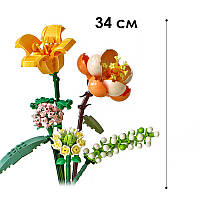 3D конструктор набір будівельних блоків LOZ 1658 гібіскус лілія ромашка гортензія 456 деталей, фото 5