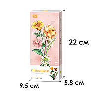 3D конструктор набір будівельних блоків LOZ 1658 гібіскус лілія ромашка гортензія 456 деталей, фото 6