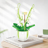 3D конструктор-набір будівельних блоків YZ 2083 квітковий конструктор Конвалія 330 деталей, фото 4