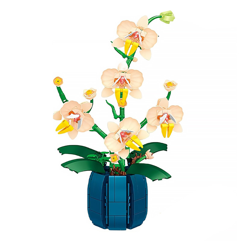 3D конструктор-набір будівельних блоків YZ 2139 квітковий конструктор Орхідея 606 деталей, фото 1