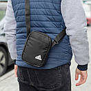 Спортивна сумка барсетка через плече Adidas temp чорна тканинна месенджер, фото 2