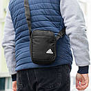 Спортивна сумка барсетка через плече Adidas temp чорна тканинна месенджер, фото 4