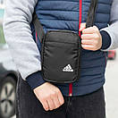 Спортивна сумка барсетка через плече Adidas temp чорна тканинна месенджер, фото 3