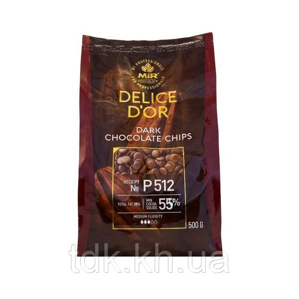 Шоколад чорний Р512 MIR DELICE D’OR 55% 0,5 кг