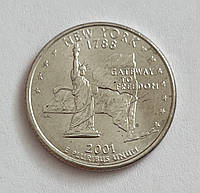 США 25 центів (квотер) 2001, Штати та території: Нью-Йорк. UNC