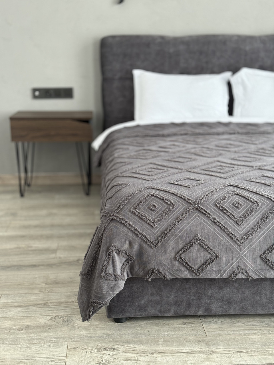 Покривало "Олаф", 100% cotton, графітовий колір (Розміри і кольори в асортименті)