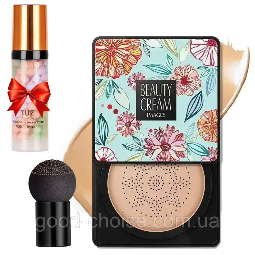 Кушон Images Moisture Beauty, Натуральний + Подарунок Триколірна база під макіяж TUZ / Крем кушон