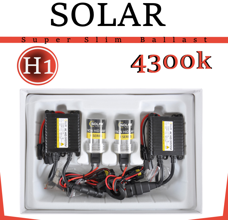 Комплект автомобільного ксенону H1 4300k "SOLAR" (блок Super Slim Ballast)