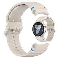 Силиконовый ремінець для Samsung Galaxy Watch 6 Classic 43 mm (R950) | HMU | сіро-бежевий
