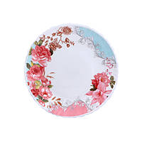 Тарілка склокерамічна Ø 19 см "Рожевий букет" 6801