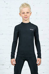 Термолонгслів для хлопчика бавовна з начісом чорний