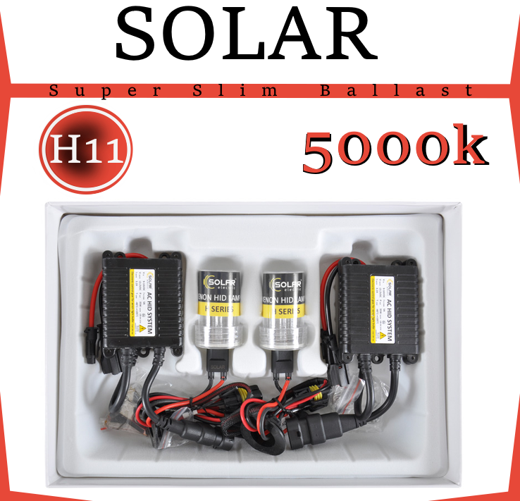 Комплект автомобільного ксенону H11 5000k "SOLAR" (блок Super Slim Ballast)