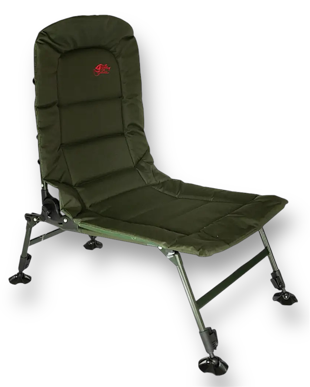 Крісло-шезлонг розкладне Tramp Comfort до 150 кг з регульованими ніжками, зелене, фото 1