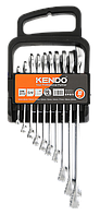 Набір ключів комбінованих гайкових KENDO CR-V (10 шт), комплект гайкових ключів 6-22мм