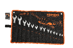 Набір ключів комбінованих гайкових у чохлі KENDO CR-V (14 шт), комплект гайкових ключів 6-24мм