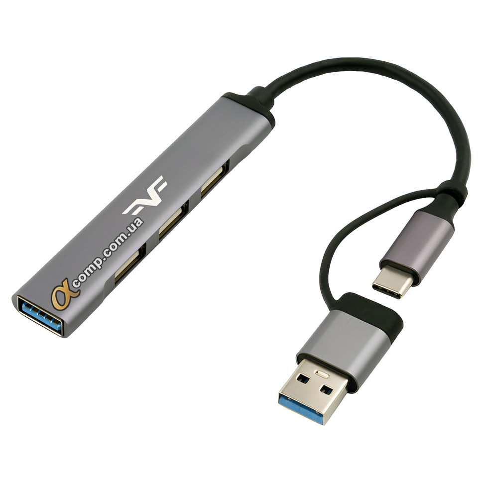 USB-хаб Frime 4-in-1 USB-C/A to 1xUSB3.0, 3xUSB2.0 (FH-20152)