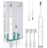 Електрична зубна щітка SONIC TOOTHBRUSH X-3 на акумуляторі зі змінними насадками від USB, фото 6