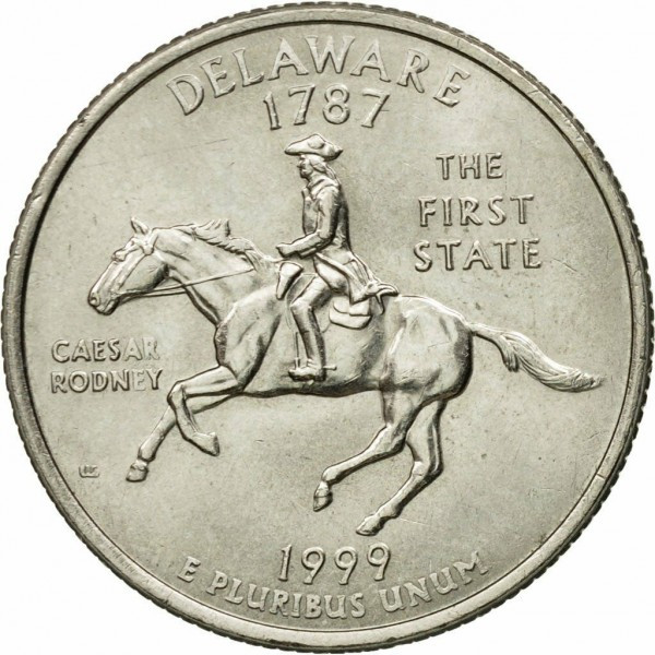 США 1⁄4 долара, 1999 Квотер штату Делівер No1129