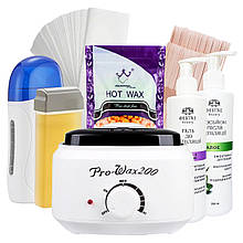 Стартовий набір для депіляції та епіляції "2 в 1" з воскоплавом ProWax-200 (воскоплав, гель для депіляції, віск)