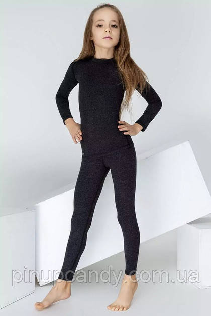 Термокомплект для дівчинки з 35% вовни сірий, фото 1