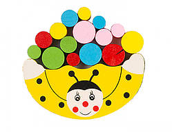 Дитяча іграшка балансир Божа корівка MD 1276 дерев'яна Божа корівка жовта