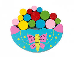 Дитяча іграшка балансир Божа корівка MD 1276 дерев'яна Метелик