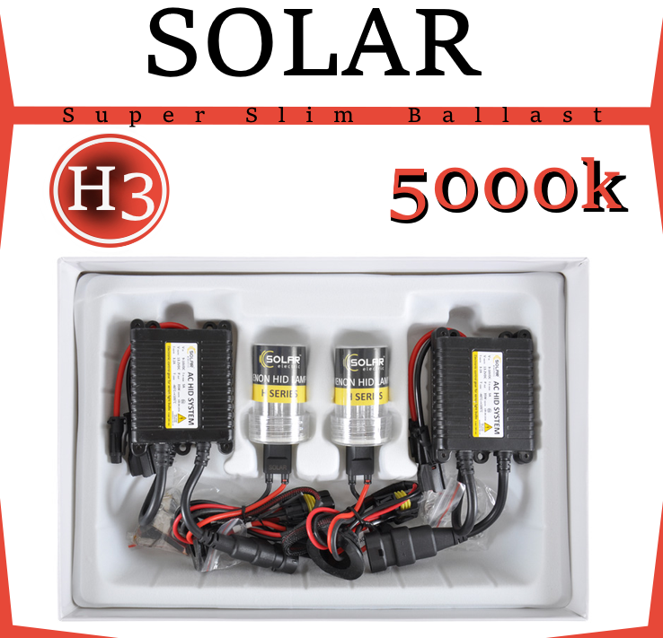 Комплект автомобільного ксенону H3 5000k "SOLAR" (блок Super Slim Ballast)