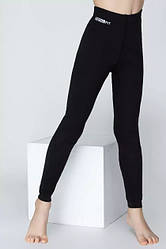 Термолосини для дівчинки бавовна з начісом чорні