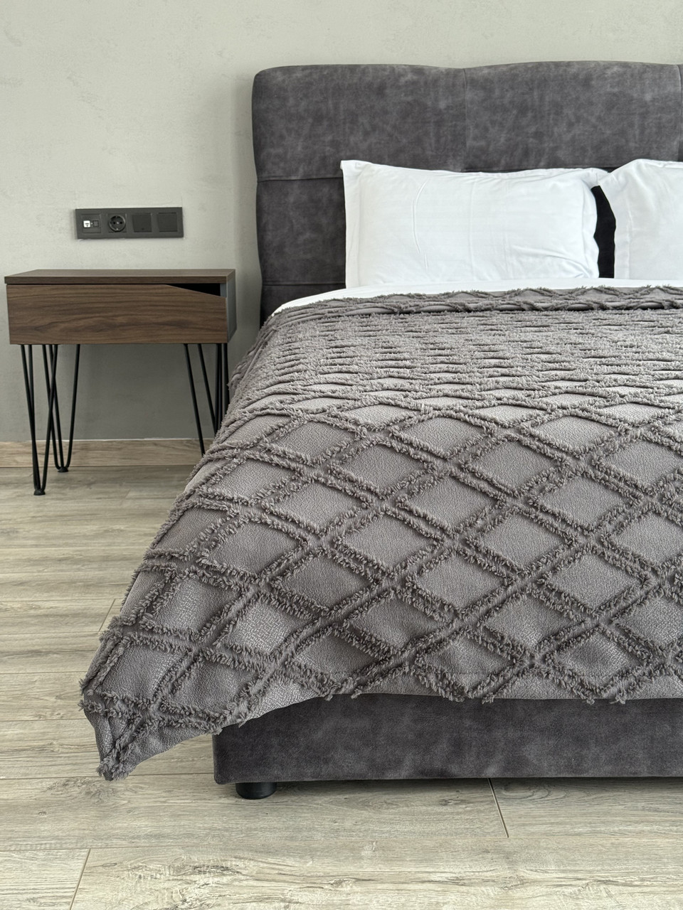 Покривало "Сканія", 100% cotton, графітовий колір (Розміри і кольори в асортименті)