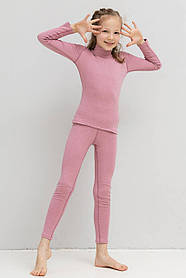 Комплект термобілизни для дівчаток Totalfit NORWAY з подвійним мікроначісом рожевий 152 см.