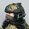 Балістичний шолом FAST NIJ IIIa оливковий з активними навушниками Eamor M32 (X), ліхтариком + кавер мультикам, фото 3