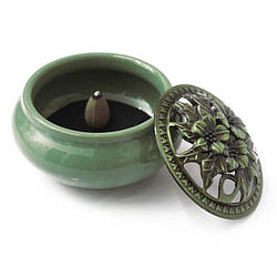 Курильниця для пахощів Треснувальний лід, 10 см зелений