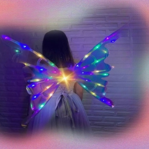 Крила феї світлодіодне підсвічування, музика на батарейці Wings of Faerie Голографічні, фото 1