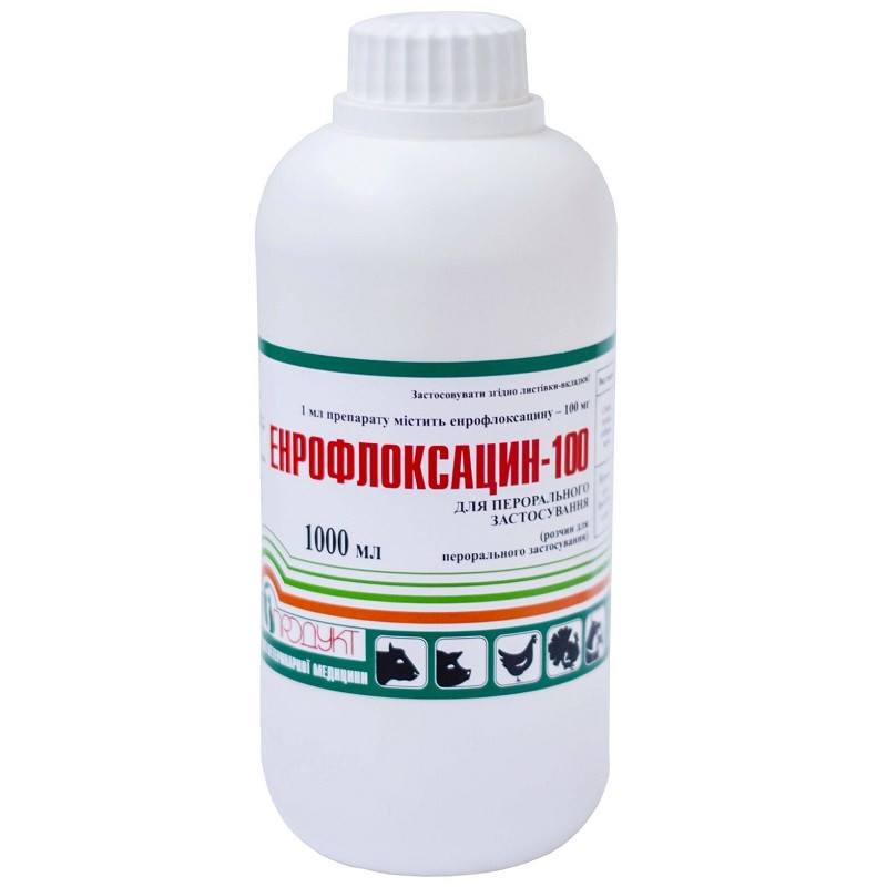 Енрофлоксацин-100 оральний 1 літр Продукт