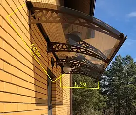 Дашок 3.05 x 1.5 м Hi-tech, металевий з монолітним полікарбонатом