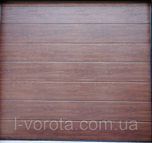 Ворота секційні ш 2850 в 2100 Темний Дуб зі знижкою 40%, фото 1