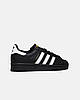 Чоловічі жіночі кросівки кеди Adidas Superstar Black White Адідас Суперстар чорно білі шкіряні молодіжні спортивні демісезон, фото 8