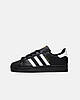 Чоловічі жіночі кросівки кеди Adidas Superstar Black White Адідас Суперстар чорно білі шкіряні молодіжні спортивні демісезон, фото 6