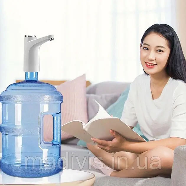 Електрична USB помпа для води на бутля 19 л. з вибором об'єму Touch Intelligent Electric Water Pump, фото 1