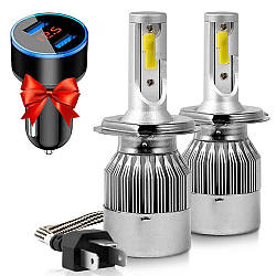 2 шт C6-H4 Автомобільні LED лампи + Подарунок Адаптер в авто HC6 / Світлодіодні лампи для авто / Автолампи