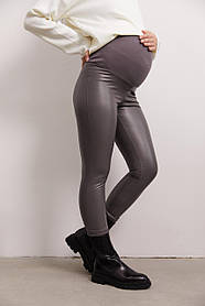 Демісезонні шкіряні лосини для вагітних Koln S (42) Lullababe Графітовий
