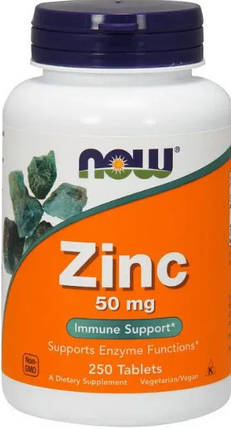 Цинк Глюконат NOW Zinc 50 mg 250 табл, фото 1