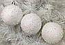 Набір новорічних іграшок «Бісеринка», кулі на ялинку, 6 штук, пластик, Ø 8 см, фото 3